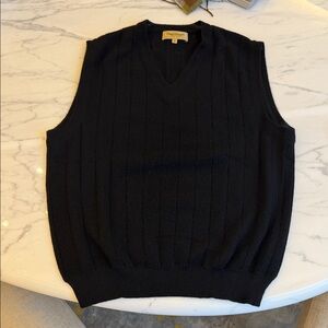 Paul Stuart Men's V-Neck Black Sweater Vest